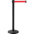 Global Industrial Retractable Belt Barrier, 40 Black Post, 7-1/2ft Red Belt, 2PK 708414RD